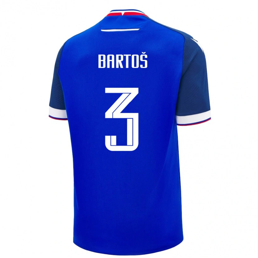 Danxen Mujer Camiseta Eslovaquia Marek Bartos #3 Azul Blanco 1ª Equipación 26-28 La Camisa