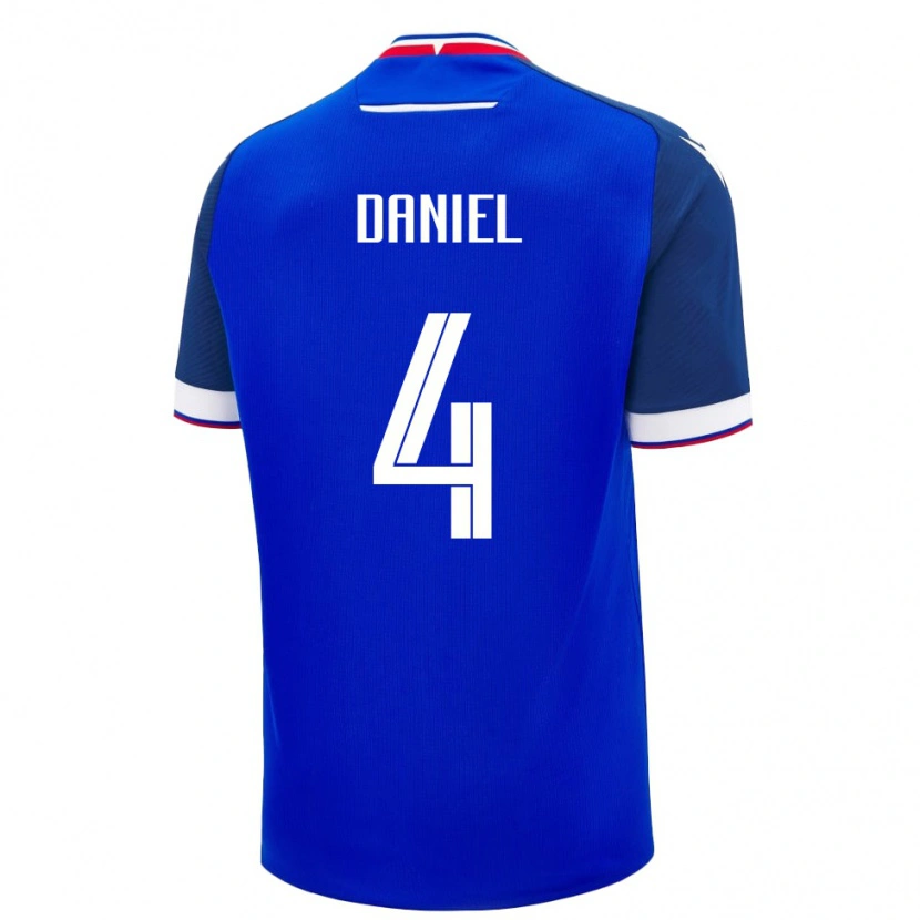 Danxen Mujer Camiseta Eslovaquia Tobias Daniel #4 Azul Blanco 1ª Equipación 26-28 La Camisa