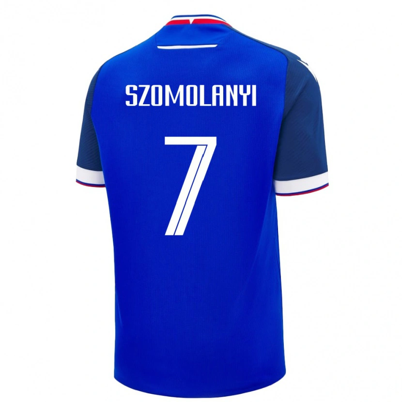 Danxen Mujer Camiseta Eslovaquia Lucas Szomolanyi #7 Azul Blanco 1ª Equipación 26-28 La Camisa