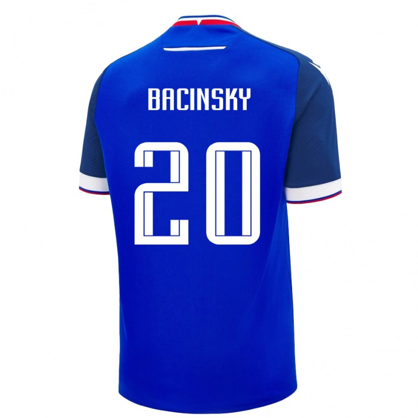 Danxen Mujer Camiseta Eslovaquia Christian Bacinsky #20 Azul Blanco 1ª Equipación 26-28 La Camisa