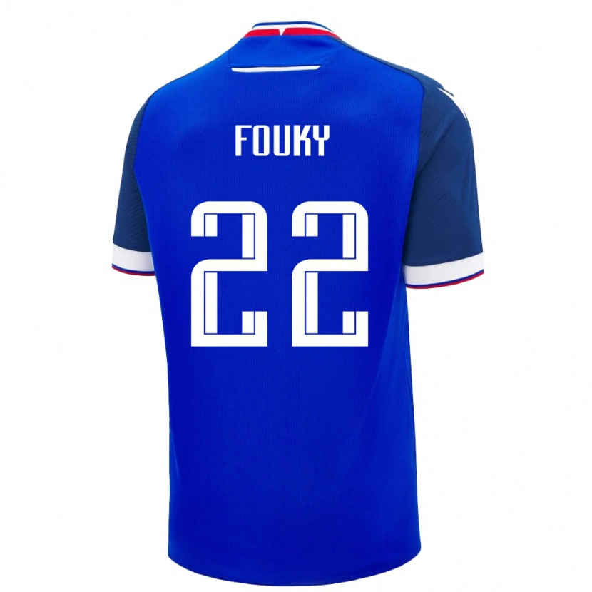 Danxen Mujer Camiseta Eslovaquia Samo Fouky #22 Azul Blanco 1ª Equipación 26-28 La Camisa