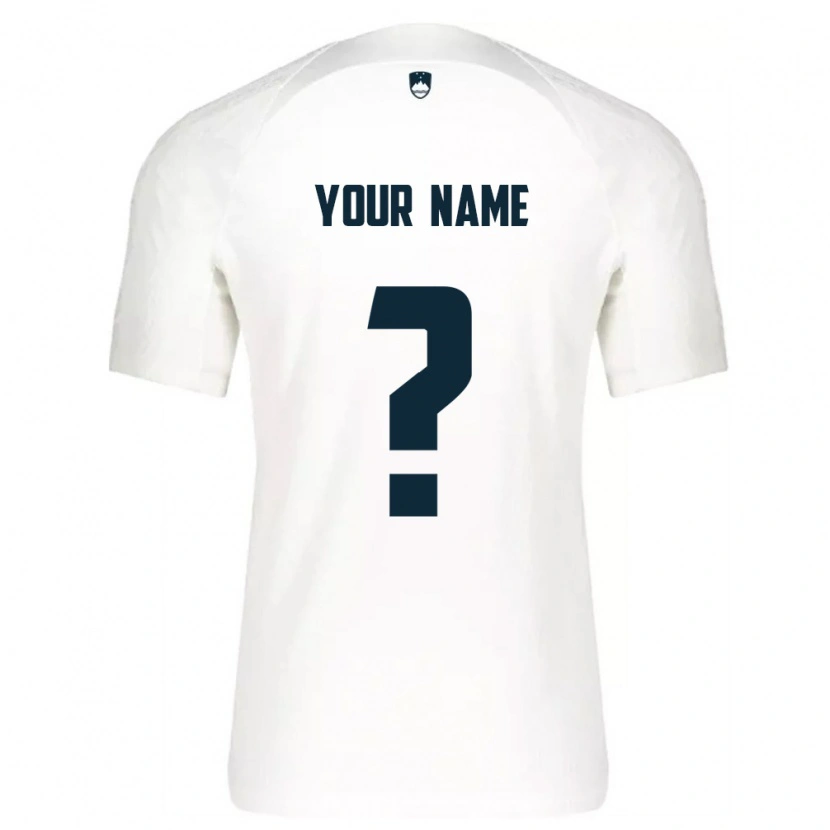 Danxen Mujer Camiseta Eslovenia Su Nombre #0 Blanco Azul 1ª Equipación 26-28 La Camisa
