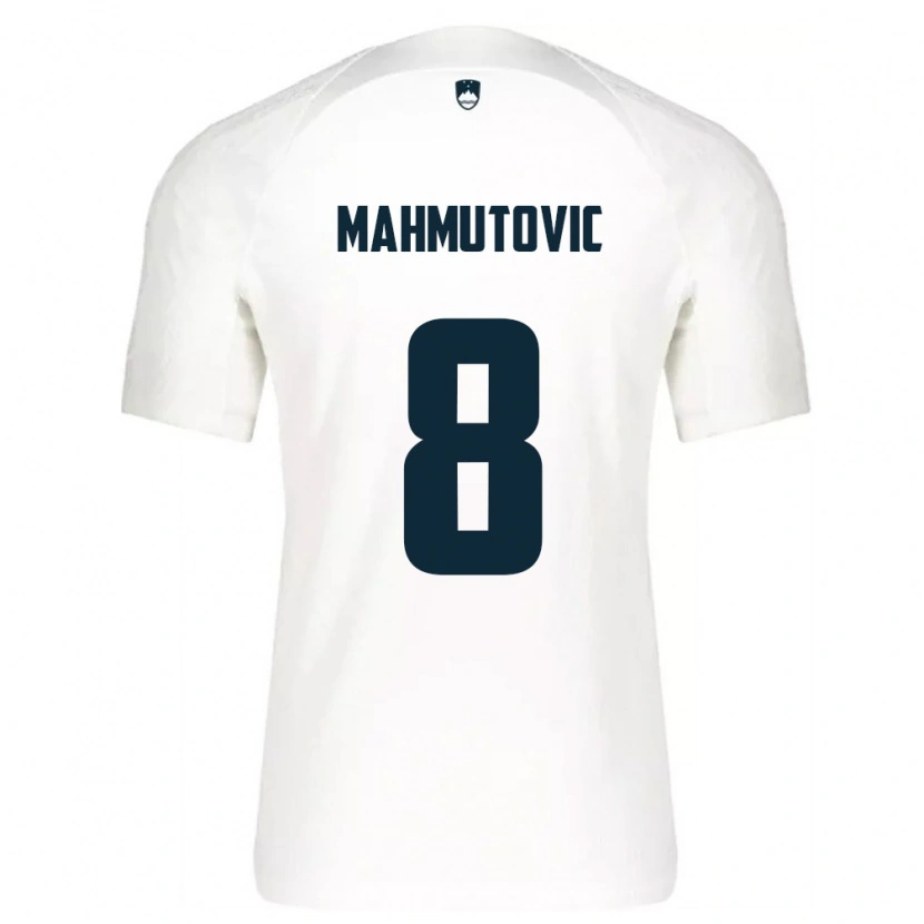 Danxen Mujer Camiseta Eslovenia Malik Mahmutovic #8 Blanco Azul 1ª Equipación 26-28 La Camisa