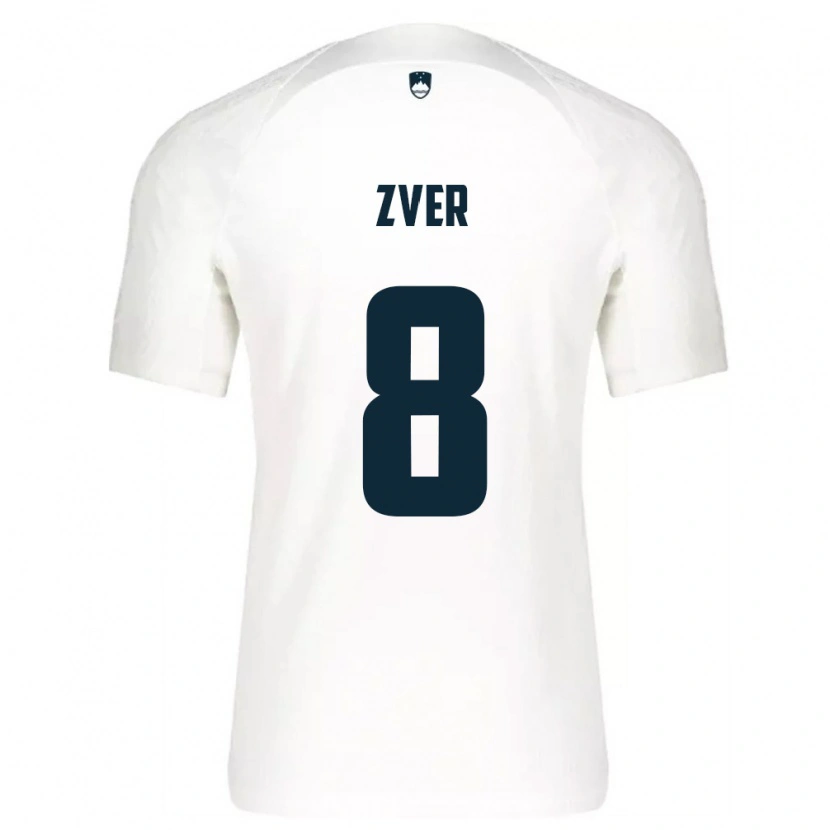 Danxen Mujer Camiseta Eslovenia Mateja Zver #8 Blanco Azul 1ª Equipación 26-28 La Camisa