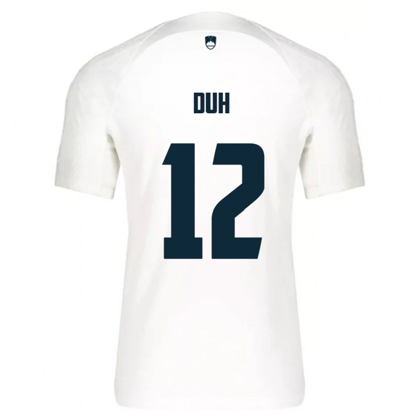 Danxen Mujer Camiseta Eslovenia Lovro Duh #12 Blanco Azul 1ª Equipación 26-28 La Camisa