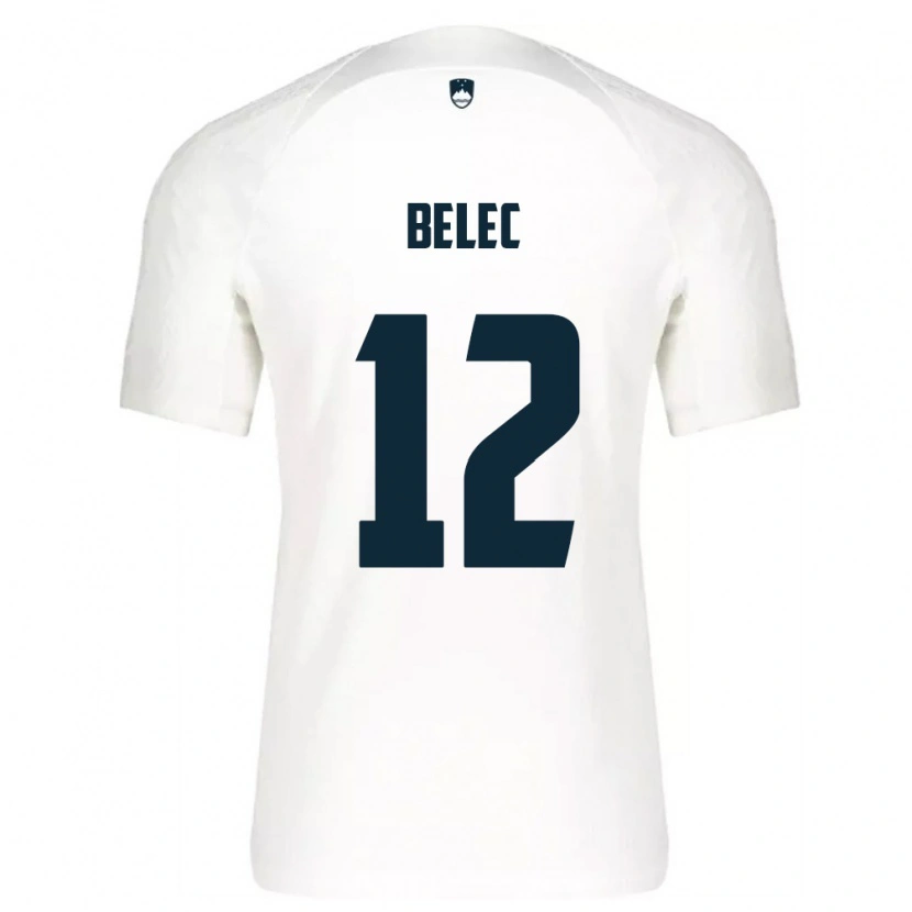Danxen Mujer Camiseta Eslovenia Vid Belec #12 Blanco Azul 1ª Equipación 26-28 La Camisa