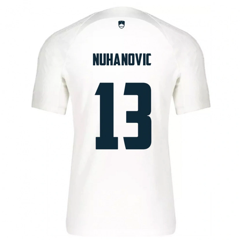 Danxen Mujer Camiseta Eslovenia Husko Nuhanovic #13 Blanco Azul 1ª Equipación 26-28 La Camisa