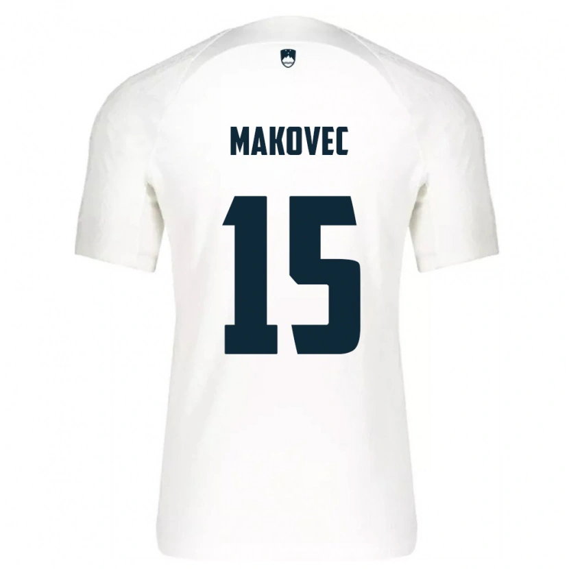 Danxen Mujer Camiseta Eslovenia Sara Makovec #15 Blanco Azul 1ª Equipación 26-28 La Camisa