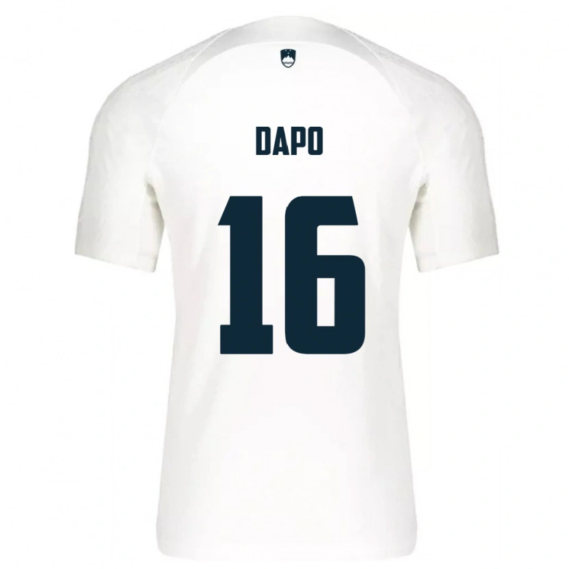 Danxen Mujer Camiseta Eslovenia Jan Dapo #16 Blanco Azul 1ª Equipación 26-28 La Camisa