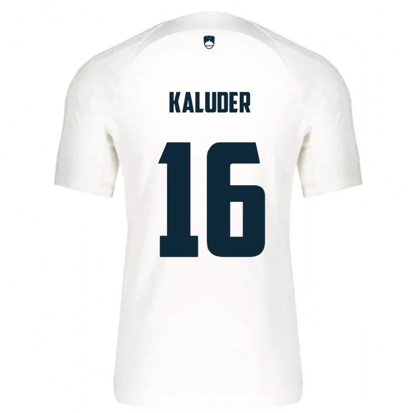 Danxen Mujer Camiseta Eslovenia Grega Kaluder #16 Blanco Azul 1ª Equipación 26-28 La Camisa