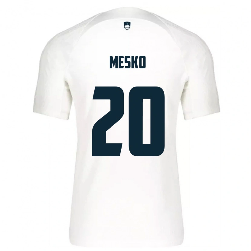 Danxen Mujer Camiseta Eslovenia Zan Mesko #20 Blanco Azul 1ª Equipación 26-28 La Camisa
