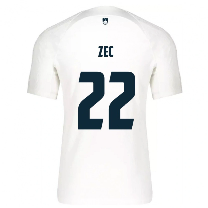 Danxen Mujer Camiseta Eslovenia David Zec #22 Blanco Azul 1ª Equipación 26-28 La Camisa