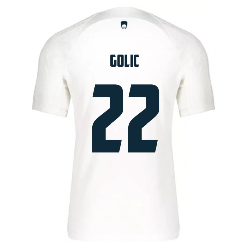 Danxen Mujer Camiseta Eslovenia Tilen Golic #22 Blanco Azul 1ª Equipación 26-28 La Camisa