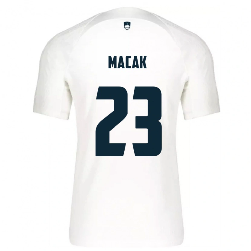 Danxen Mujer Camiseta Eslovenia Manuel Macak #23 Blanco Azul 1ª Equipación 26-28 La Camisa
