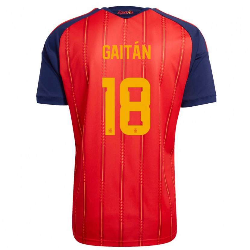 Danxen Mujer Camiseta España Joselillo Gaitán #18 Rojo Marino Amarillo 1ª Equipación 26-28 La Camisa
