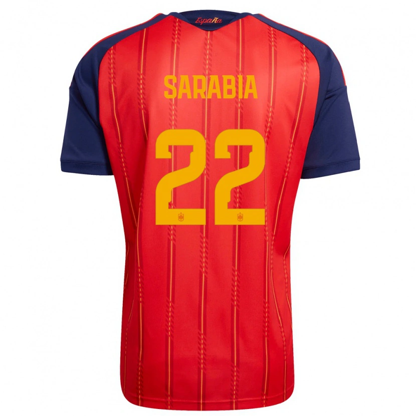 Danxen Mujer Camiseta España Pablo Sarabia #22 Rojo Marino Amarillo 1ª Equipación 26-28 La Camisa
