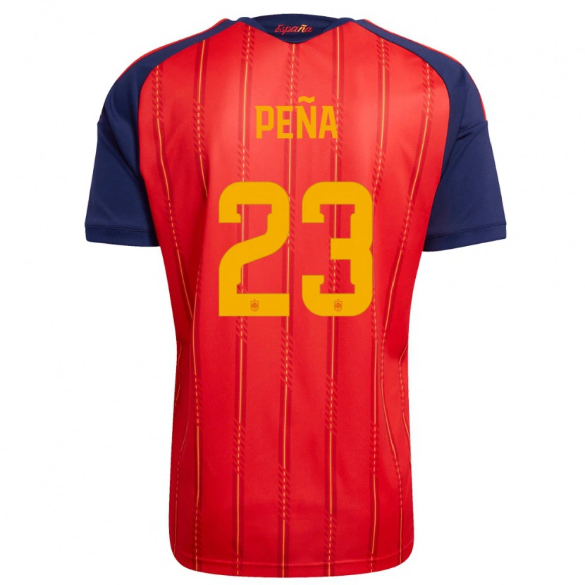 Danxen Mujer Camiseta España Pablo Peña #23 Rojo Marino Amarillo 1ª Equipación 26-28 La Camisa
