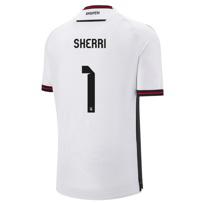 Danxen Mujer Camiseta Albania Alen Sherri #1 Blanco Negro 2ª Equipación 26-28 La Camisa