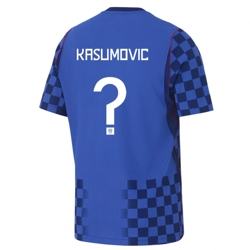 Danxen Mujer Camiseta Croacia Fran Kasumovic #0 Azul Marino Rojo 2ª Equipación 26-28 La Camisa