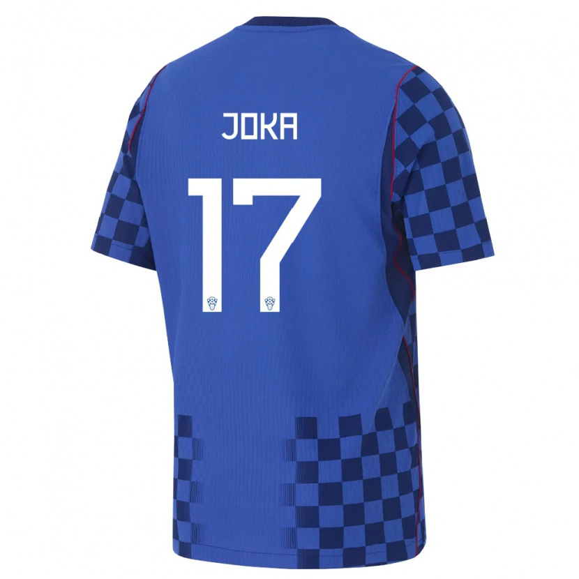 Danxen Mujer Camiseta Croacia Rio Joka #17 Azul Marino Rojo 2ª Equipación 26-28 La Camisa