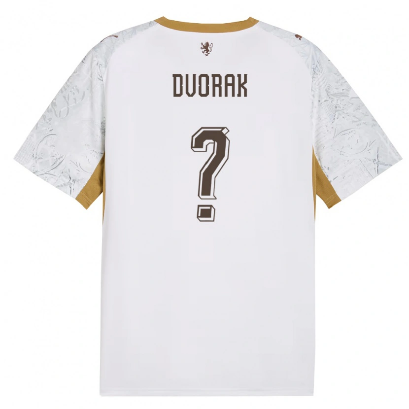 Danxen Mujer Camiseta Chequia Adam Dvorak #0 Marfil Oro Gris 2ª Equipación 26-28 La Camisa