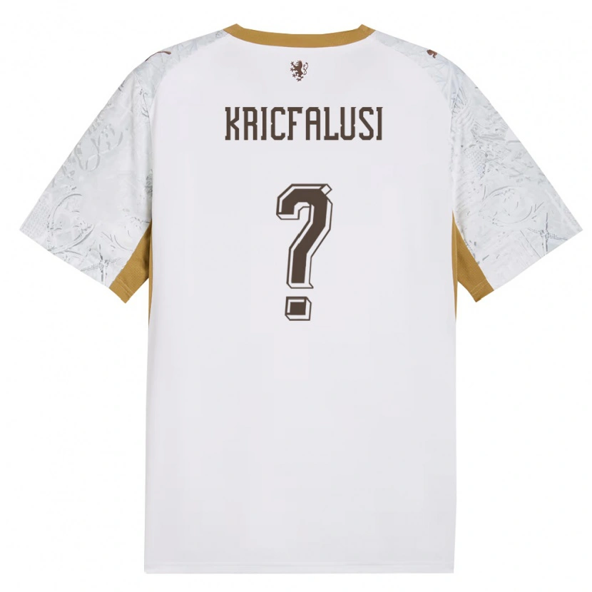 Danxen Mujer Camiseta Chequia Ondrej Kricfalusi #0 Marfil Oro Gris 2ª Equipación 26-28 La Camisa