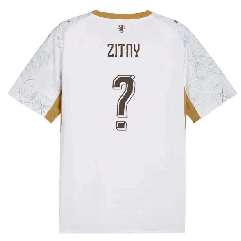 Danxen Mujer Camiseta Chequia Matej Zitny #0 Marfil Oro Gris 2ª Equipación 26-28 La Camisa