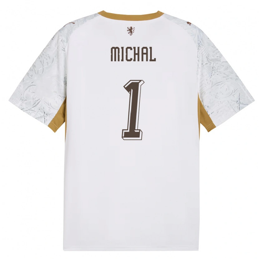 Danxen Mujer Camiseta Chequia Denis Michal #1 Marfil Oro Gris 2ª Equipación 26-28 La Camisa
