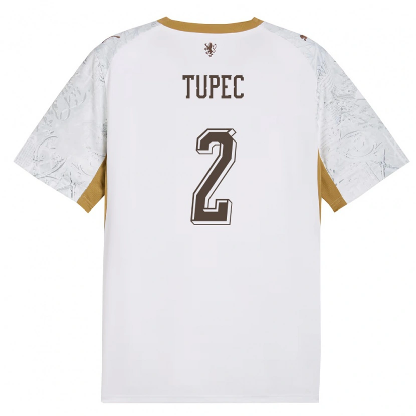 Danxen Mujer Camiseta Chequia Leos Tupec #2 Marfil Oro Gris 2ª Equipación 26-28 La Camisa