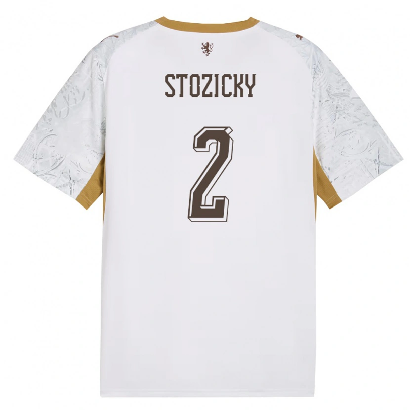 Danxen Mujer Camiseta Chequia David Stozicky #2 Marfil Oro Gris 2ª Equipación 26-28 La Camisa