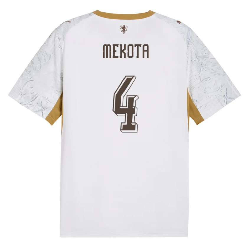 Danxen Mujer Camiseta Chequia Patrik Mekota #4 Marfil Oro Gris 2ª Equipación 26-28 La Camisa