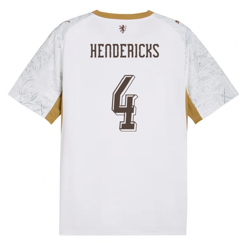 Danxen Mujer Camiseta Chequia Milan Hendericks #4 Marfil Oro Gris 2ª Equipación 26-28 La Camisa