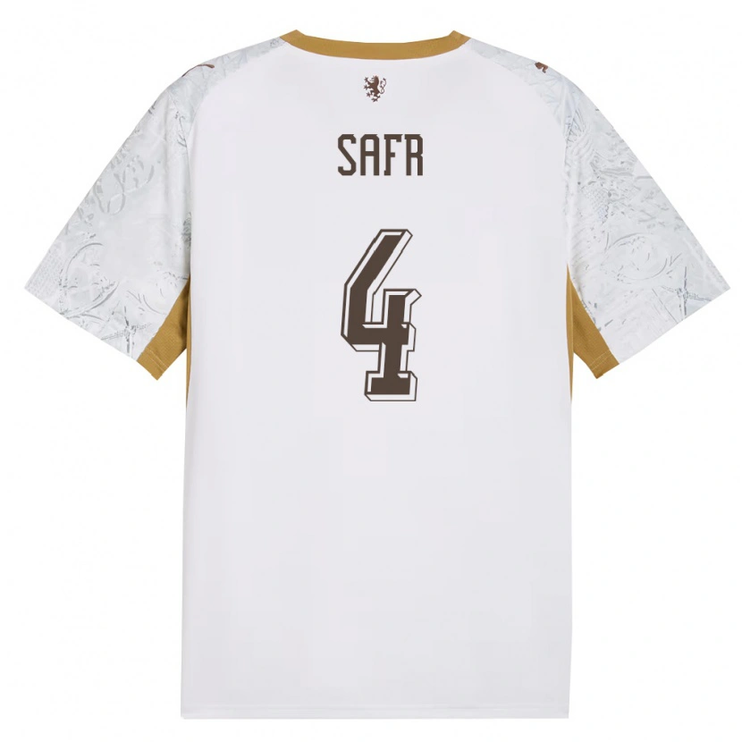 Danxen Mujer Camiseta Chequia Adam Safr #4 Marfil Oro Gris 2ª Equipación 26-28 La Camisa