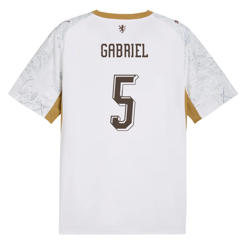 Danxen Mujer Camiseta Chequia Adam Gabriel #5 Marfil Oro Gris 2ª Equipación 26-28 La Camisa