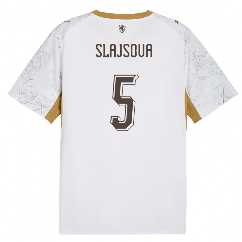 Danxen Mujer Camiseta Chequia Gabriela Šlajsová #5 Marfil Oro Gris 2ª Equipación 26-28 La Camisa