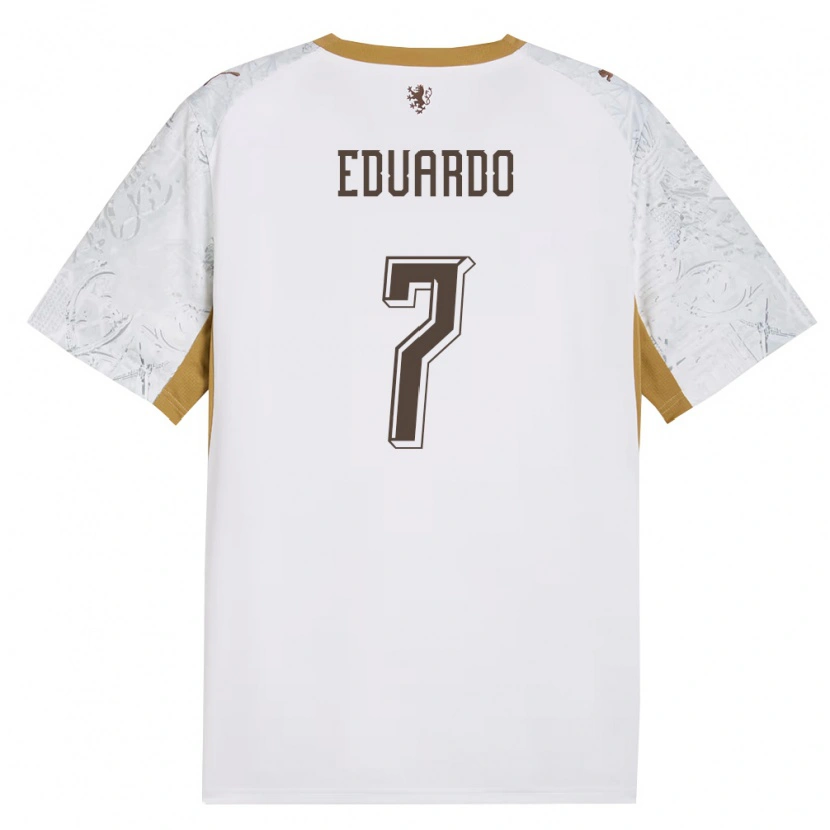 Danxen Mujer Camiseta Chequia Yannick Eduardo #7 Marfil Oro Gris 2ª Equipación 26-28 La Camisa