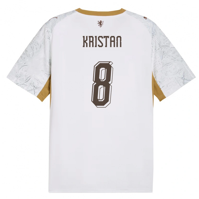 Danxen Mujer Camiseta Chequia Jakub Kristan #8 Marfil Oro Gris 2ª Equipación 26-28 La Camisa