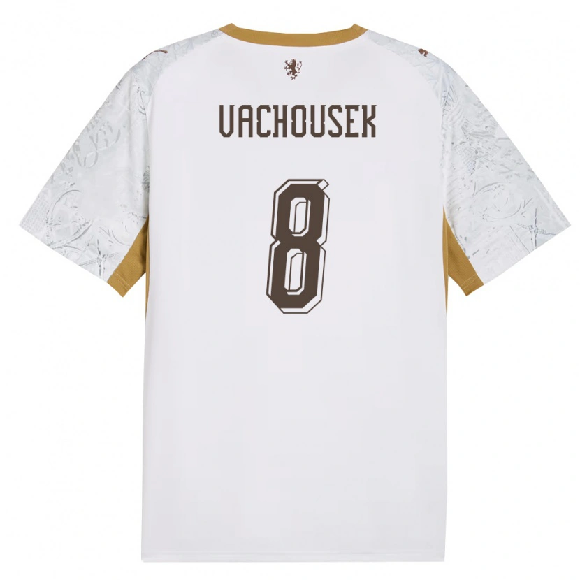 Danxen Mujer Camiseta Chequia Tadeas Vachousek #8 Marfil Oro Gris 2ª Equipación 26-28 La Camisa