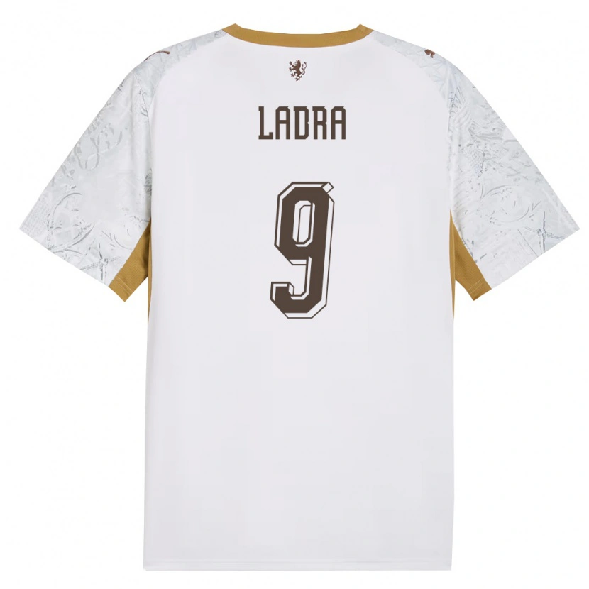 Danxen Mujer Camiseta Chequia Tomas Ladra #9 Marfil Oro Gris 2ª Equipación 26-28 La Camisa