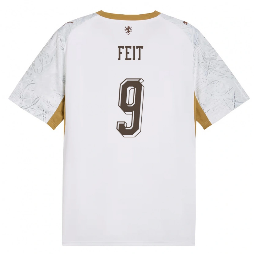 Danxen Mujer Camiseta Chequia Jan Feit #9 Marfil Oro Gris 2ª Equipación 26-28 La Camisa