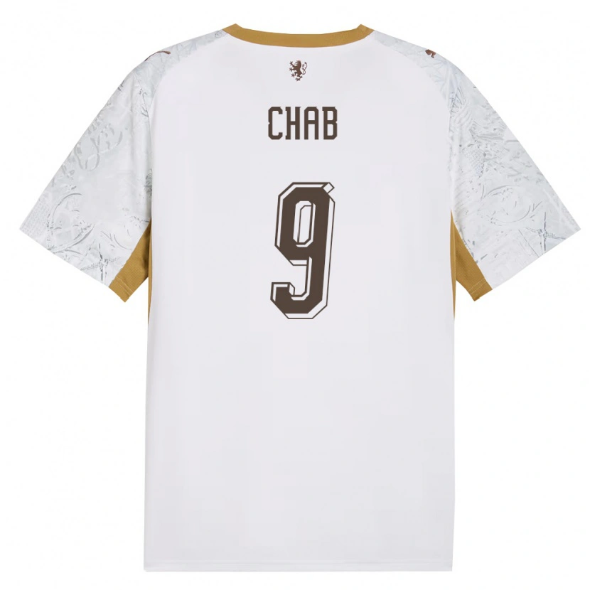 Danxen Mujer Camiseta Chequia Adam Chab #9 Marfil Oro Gris 2ª Equipación 26-28 La Camisa