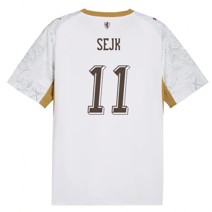 Danxen Mujer Camiseta Chequia Vaclav Sejk #11 Marfil Oro Gris 2ª Equipación 26-28 La Camisa