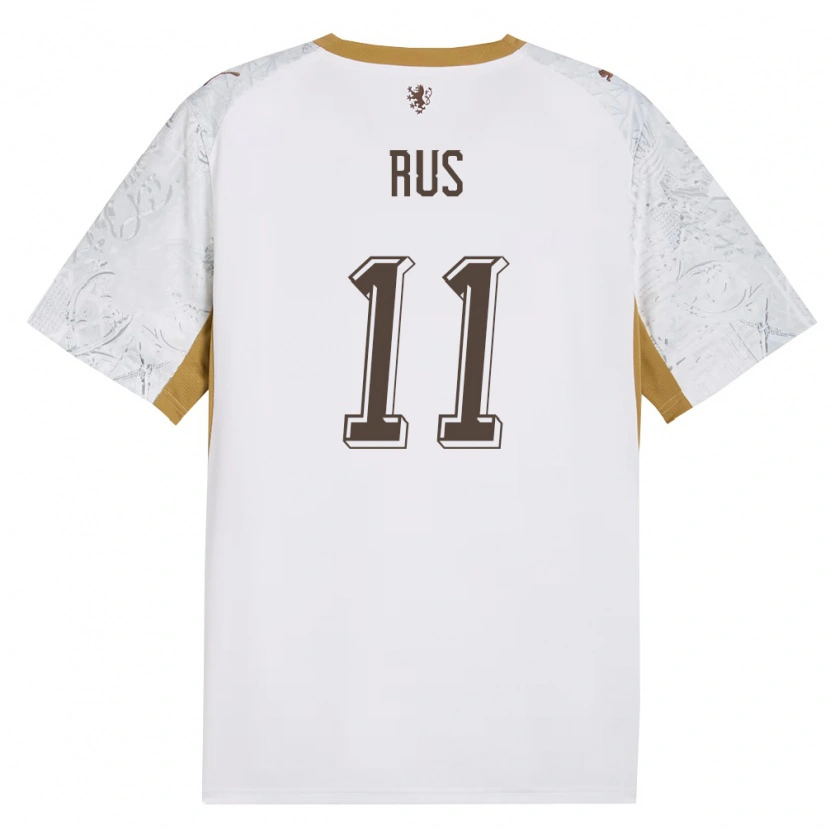 Danxen Mujer Camiseta Chequia Daniel Rus #11 Marfil Oro Gris 2ª Equipación 26-28 La Camisa
