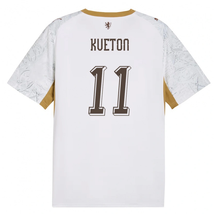 Danxen Mujer Camiseta Chequia Tomas Kveton #11 Marfil Oro Gris 2ª Equipación 26-28 La Camisa