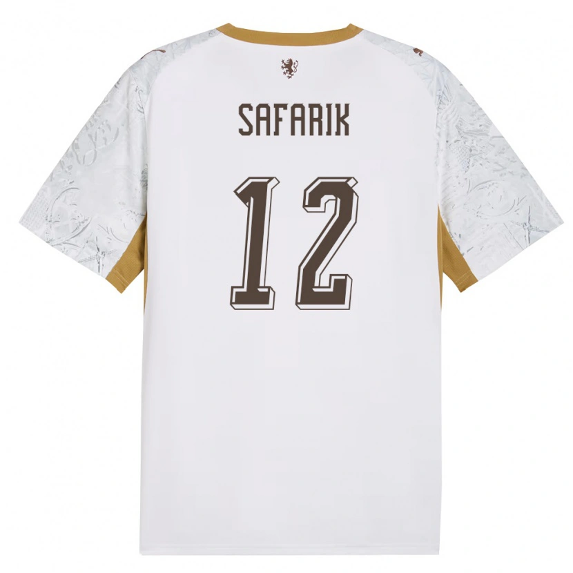 Danxen Mujer Camiseta Chequia Daniel Safarik #12 Marfil Oro Gris 2ª Equipación 26-28 La Camisa