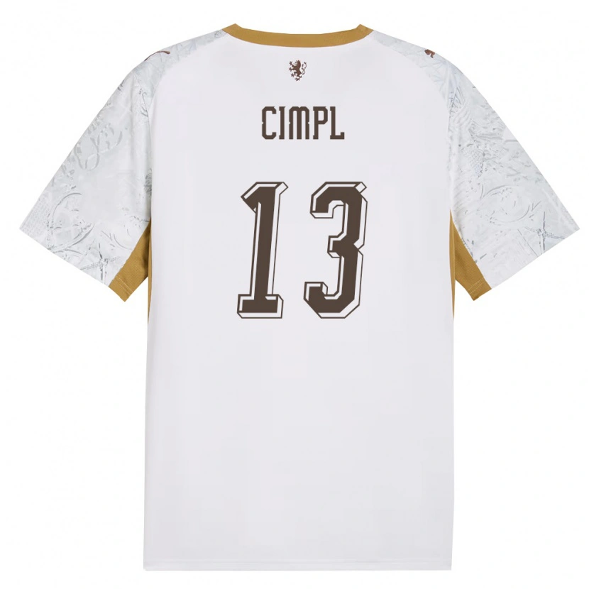 Danxen Mujer Camiseta Chequia Tomas Cimpl #13 Marfil Oro Gris 2ª Equipación 26-28 La Camisa