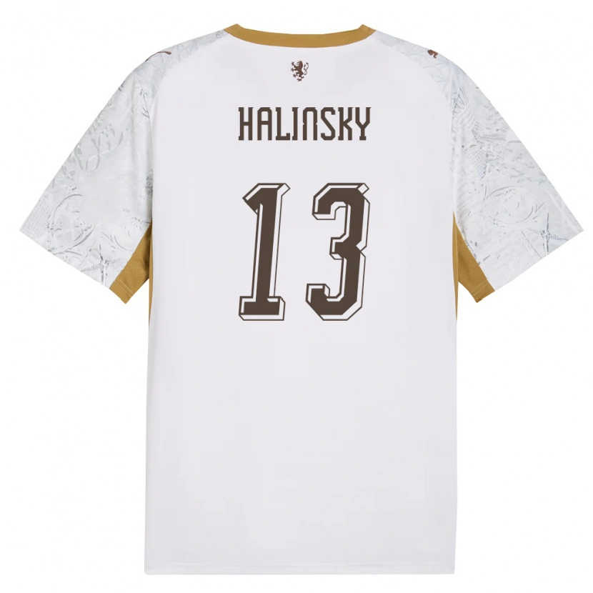 Danxen Mujer Camiseta Chequia Denis Halinsky #13 Marfil Oro Gris 2ª Equipación 26-28 La Camisa