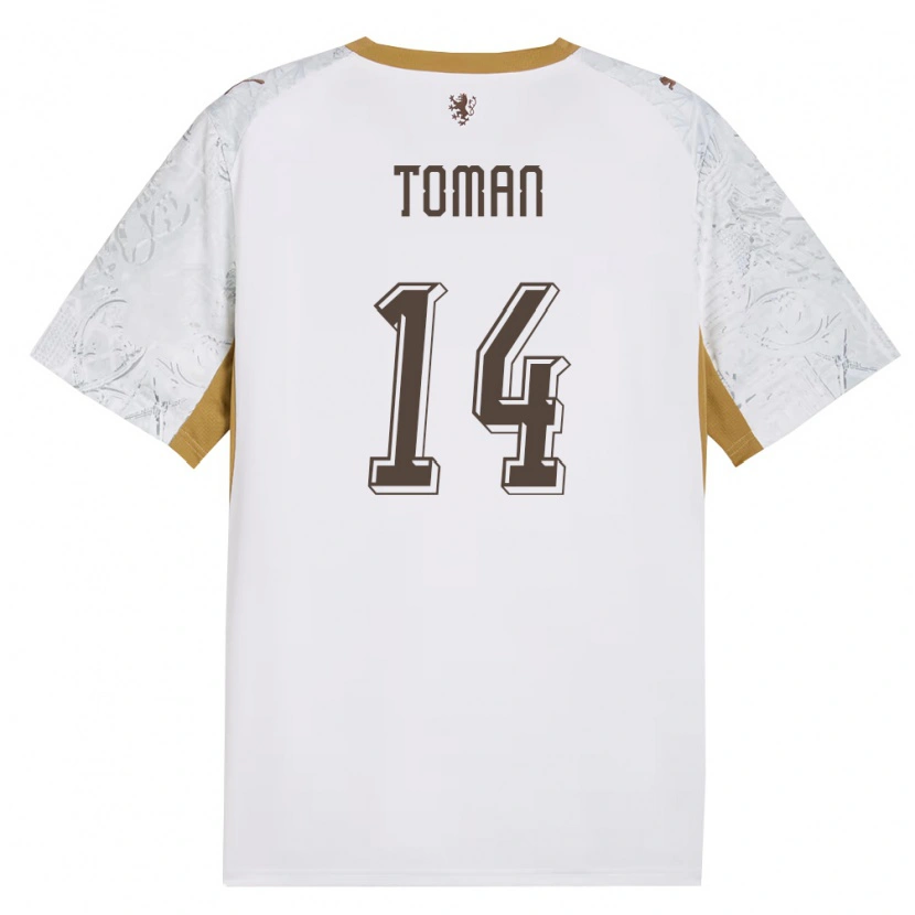 Danxen Mujer Camiseta Chequia Zdenek Toman #14 Marfil Oro Gris 2ª Equipación 26-28 La Camisa
