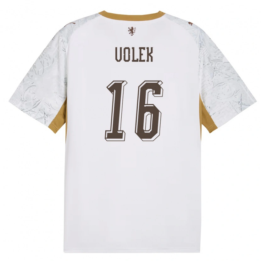 Danxen Mujer Camiseta Chequia Jan Volek #16 Marfil Oro Gris 2ª Equipación 26-28 La Camisa