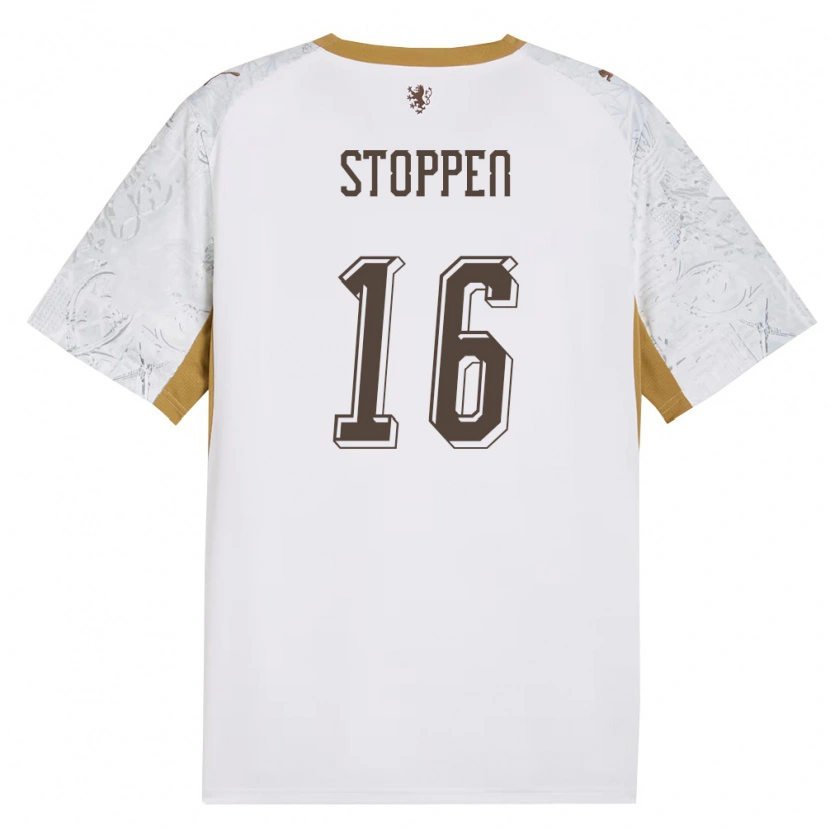 Danxen Mujer Camiseta Chequia Tadeas Stoppen #16 Marfil Oro Gris 2ª Equipación 26-28 La Camisa